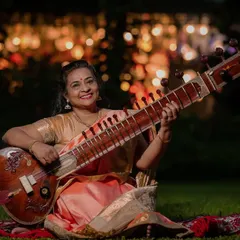 A moment of peace with my sitar. Whether in a studio, on stage, or recording remotely from my home in Bangalore, I bring a sense of dedication and joy to every musical project.