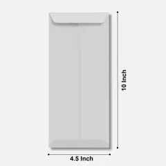 A clear and simple infographic showing the dimensions of an envelope (10 Inch x 4.5 Inch). This practical information prevents customer confusion and reduces returns.