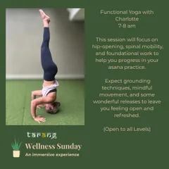 It's not just about meditation. We also offer Functional Yoga sessions designed to release physical tension. These classes focus on mindful movement, spinal mobility, and foundational work to leave you feeling open and refreshed, no matter your skill level.