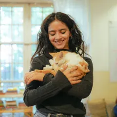 A moment of pure peace. A volunteer provides a safe and warm embrace for a tiny rescued kitten, who can finally rest without fear. This is the gentle side of rescue, where simple, quiet acts of kindness begin the healing process for our most vulnerable animals.