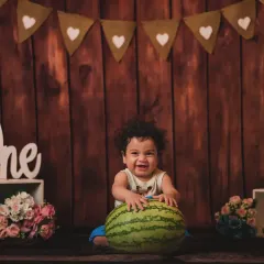Not a fan of cake? No problem. We offer fun and healthy alternatives like this watermelon smash, perfect for a summer-themed first birthday shoot.