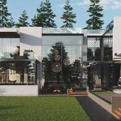 This ongoing project in Virginia, USA, is a 30,000 sq. ft. vastu-compliant villa on a five-acre plot. The design merges contemporary Indian architectural principles with the natural landscape, featuring column-free spaces, daring cantilevers, and a central courtyard to connect residents with the changing seasons.