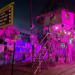 This is what all the hard work leads to. A bamboo treehouse installation we created for the Surajkund Mela, seen here at night. Our event landscaping service focuses on creating unique, beautiful green spaces that make any event memorable.
