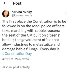 A reflection on Constitution Day. The Constitution must be followed not just in courtrooms, but on the streets, in government offices, and in the highest seats of power.