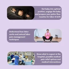 My Birth Preparation Program is designed to ease your worries. We cover getting the baby into an optimal position, understanding labor, pain management techniques, and what to expect at the hospital.