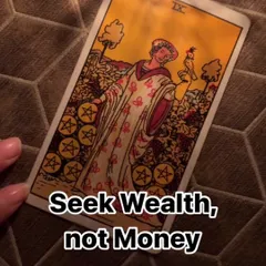 A tarot philosophy lesson on the Nine of Pentacles. This card teaches us to seek wealth, not just money. True wealth is the richness of life, freedom, and fulfillment. Money is simply the tool to achieve a life of value and meaning.