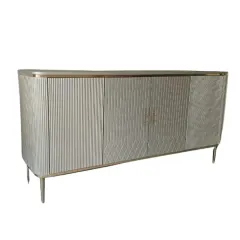 A studio shot of the buffet console, highlighting the intricate texture and metallic sheen. This piece embodies modern elegance and is custom-made to suit the specific dimensions and style of your space.