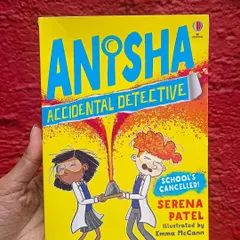 A new addition to our classroom library, "Anisha, Accidental Detective." We are always looking for exciting new books to use in our lesson plans and as material for our students' exams.