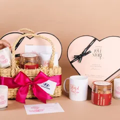 We love using natural materials like these handwoven Kauna baskets for our hampers. They are sturdy, reusable, and add a beautiful rustic charm, as seen in this Women's Day gift for Hyundai.
