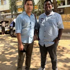 On set for the 'Kaala Paani' shoot with one of the actors. This shows my presence on professional production sets.
