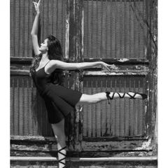 A classic ballet pose, the arabesque. This discipline is a core part of my dance identity and influences my choreography.
