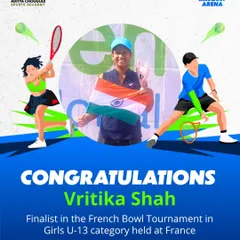 From our local courts to the international stage. We are incredibly proud of our student Vritika Shah, who reached the finals in the Girls U-13 category at the French Bowl Tournament, representing the high caliber of training we provide.