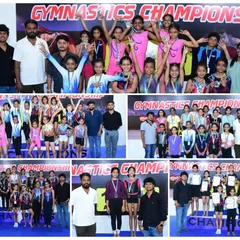 A collage celebrating the winners from Day 2 of our 2nd Edition Inter-Club Competition. Congratulations to all the talented U10, U12, and U14 artistic gymnasts.