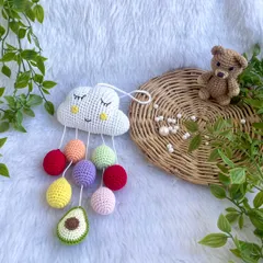 Another view of the adorable cloud wall decor.