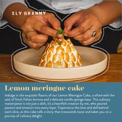 My Lemon Meringue cake is a heartfelt creation. Crafted with the zest of fresh Pahari lemons and a delicate sponge, it's a story that transcends taste.