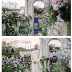 The two perspectives of a life-changing moment. The top frame shows the bride beginning her walk, while the bottom shows the groom waiting with anticipation, a narrative we carefully stage for maximum emotional impact.