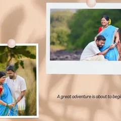 A beautiful moment between an expecting couple during their traditional outdoor maternity shoot. The husband-to-be listens to the baby bump, a classic pose that is full of emotion and anticipation, all while they are dressed in traditional Marathi attire.