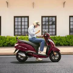 A solo shot for the TVS Jupiter campaign, capturing a moment of excitement. This kind of expressive modeling is crucial for conveying the feeling and benefits of a product.