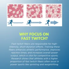 This infographic explains why focusing on fast-twitch fibers is vital for competitive sports. It details how training these fibers enhances athletic performance, improves reaction times, and increases overall power output.