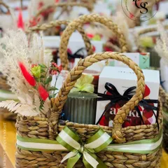 This rustic wicker basket, filled with curated goodies and adorned with dried florals, represents the essence of my studio. I specialize in crafting thoughtful and elegant presents that celebrate every occasion, big or small.