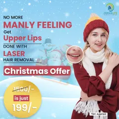 Our Christmas offer for upper lip laser hair removal is designed to help you feel confident and ready for the festive season. It is a simple, quick, and effective procedure for achieving smooth, hair-free skin on the face.