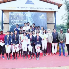 Victory is sweet! A group photo celebrating the massive success of my riders at another Karnataka State Equestrian Competition, where they brought home a host of gold, silver, and bronze medals.