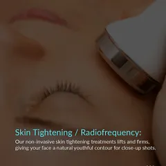 Our non-invasive radiofrequency treatments are perfect for pre-wedding prep. They lift and firm the skin, giving your face a natural, youthful contour for close-up shots.