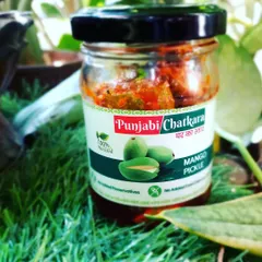 My homemade Mango Pickle, captured in natural light. I use a traditional recipe to ensure the perfect balance of tangy and spicy flavours.