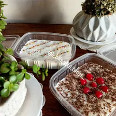 My Mixed Fruit Soufflé is a light and creamy dessert perfect for any occasion. This image shows two different toppings, one with colourful sprinkles and the other with cherries and chocolate shavings.