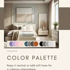 The right color palette is the foundation of a serene bedroom. I often recommend neutral tones or soft hues to create a calming atmosphere that promotes rest and relaxation.