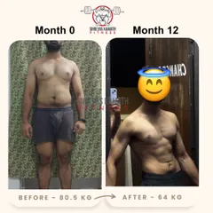 This is what real progress looks like. This client, Ujjwal, went from 80.5 kg to a lean 64 kg in 12 months by focusing on consistent training and a solid nutrition plan. It's not magic, it's discipline.