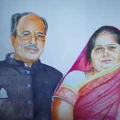 A commissioned A3 size portrait of a couple, created using color pencils. I use this medium to bring a warm, lifelike feel to the artwork, paying close attention to skin tones and the texture of the clothing.
