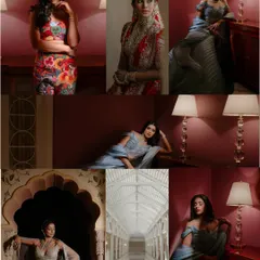 A collage showcasing the many looks of a single bride. This demonstrates how we capture the different facets of a bride's personality and style across her various wedding events, from traditional to contemporary.