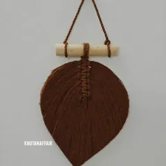 Here is the macrame leaf in a warm brown color. These are very popular as wall decor and can be customized to match your home's color scheme.