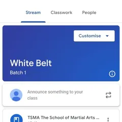 To support our students' learning, we have created a Google Classroom for our White Belts. This digital platform provides video lessons that students can use to practice their techniques at home.