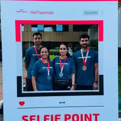 Posing with fellow runners at the selfie point. The running community is full of positive energy and mutual support.