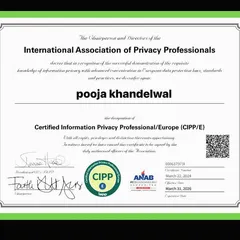 I am thrilled to be an officially Certified Information Privacy Professional/Europe (CIPP/E). This certification enhances my expertise in data protection laws, which is crucial for handling modern cyber law cases.
