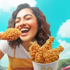 Bringing joy and energy to a campaign for a brand like McDonald's is all about capturing a feeling. This print ad for their fried chicken line focuses on creating a vibrant, relatable moment of pure enjoyment.