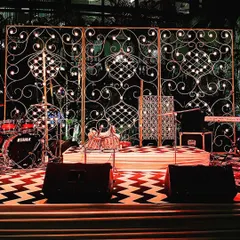 For a Diwali celebration, I designed this stunning stage backdrop using intricate wrought-iron panels backlit with hundreds of tiny lights, creating the effect of a giant candle wall.