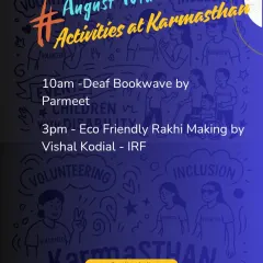 A snapshot of our first weekend's activities. This schedule highlights our launch events, including the Deaf Bookwave and an Eco-Friendly Rakhi Making workshop, showcasing the diversity of our programs from day one.