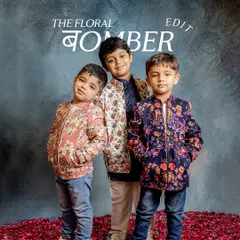 Say hello to the ultimate Floral Bomber Jacket Edit. Perfect for festive charm or everyday cool, these floral stunners from our Jashn Collection are here to redefine versatility for boys' fashion.