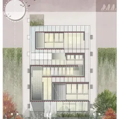 This is a conceptual elevation for a large-scale commercial complex in Bengaluru. Our design explores the interplay between transparent glass and solid forms, creating a facade that appears to change throughout the day and gives each level a unique architectural identity.