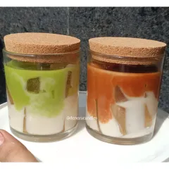 Can't decide between your favorite drinks? I've got you covered with my matcha and coffee-themed candles. Each one captures the unique color and vibe of the beloved beverage.