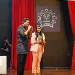Sharing the mic with Chef Sanjeev Kapoor at IIT Bombay. My role is to facilitate a natural conversation, making both the guest and the audience feel connected.