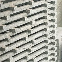 A close up of the granite jaali screen for our Tiruppur house. The stone is carved and layered to create a permeable wall that plays with light and shadow, a modern interpretation of a traditional element.