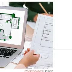 We use both digital plans and physical blueprints to refine the design. This collaborative stage ensures that the architectural and interior plans are perfectly aligned before any construction begins.