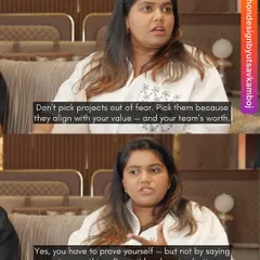 In a recent interview, our Principal Designer Shivani Lalittya shared her philosophy: "Don't pick projects out of fear. Pick them because they align with your value." It’s about choosing better, not just saying yes to everything.