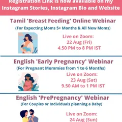Another example of my online webinar schedule. You can join these live Zoom sessions from anywhere in the world to get evidence-based guidance for your journey.
