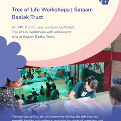 We facilitated "Tree of Life" workshops with adolescent girls at Salaam Baalak Trust. Through storytelling, art, and community sharing, the girls explored their strength, identity, and resilience, nurturing the power of being seen and heard.
