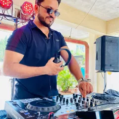 All set up and ready to go for an outdoor event. I ensure my professional DJ setup, including speakers and lighting, is perfectly configured for any venue, indoors or out.